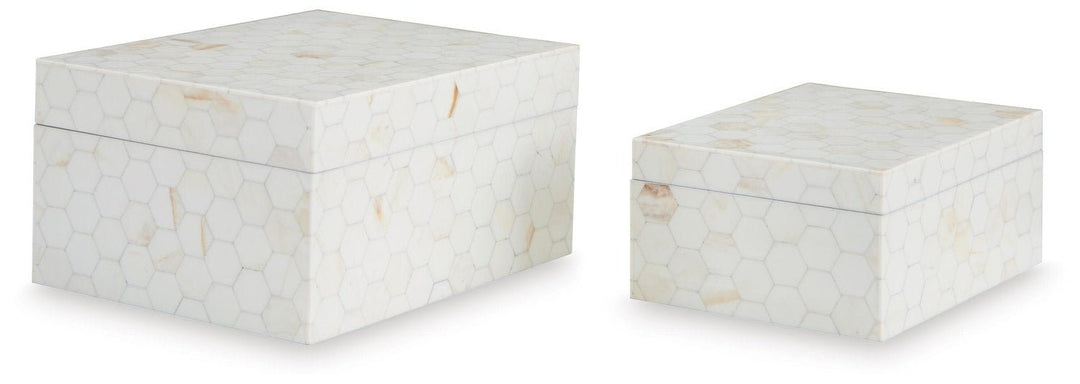 Aldenburg Box Set of 2 in Cream — official Ashley Furniture studio view
