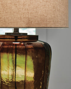 Bainmore Glass Table Lamp by Ashley Furniture detail view 2 - Whats New Furniture Portland OR