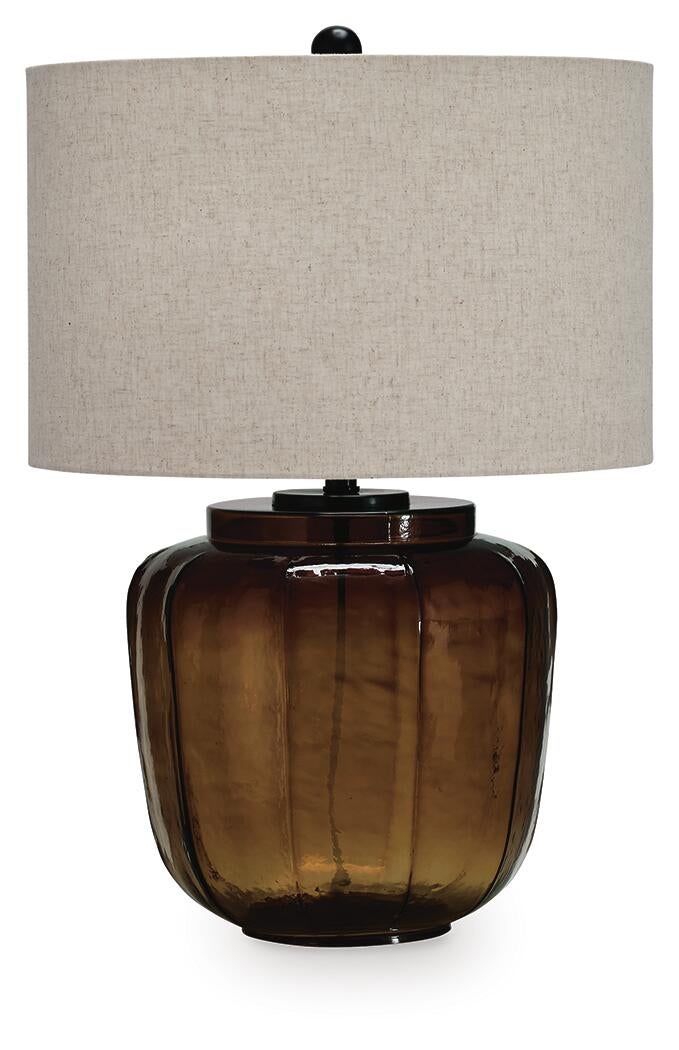 Bainmore Glass Table Lamp by Ashley Furniture detail view - Whats New Furniture Portland OR