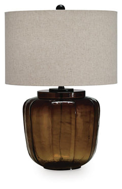 Bainmore Glass Table Lamp by Ashley Furniture detail view - Whats New Furniture Portland OR