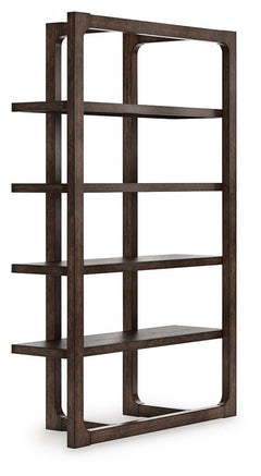 Breckington Bookcase angled view showing the architectural frame - Whats New Furniture Portland OR