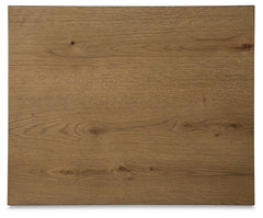 Brinstead Chairside End Table top view of the rustic oak veneer surface - Whats New Furniture Portland OR