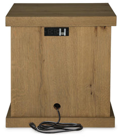 Brinstead Chairside End Table rear view in natural oak - Ashley chairside table - Whats New Furniture Portland OR