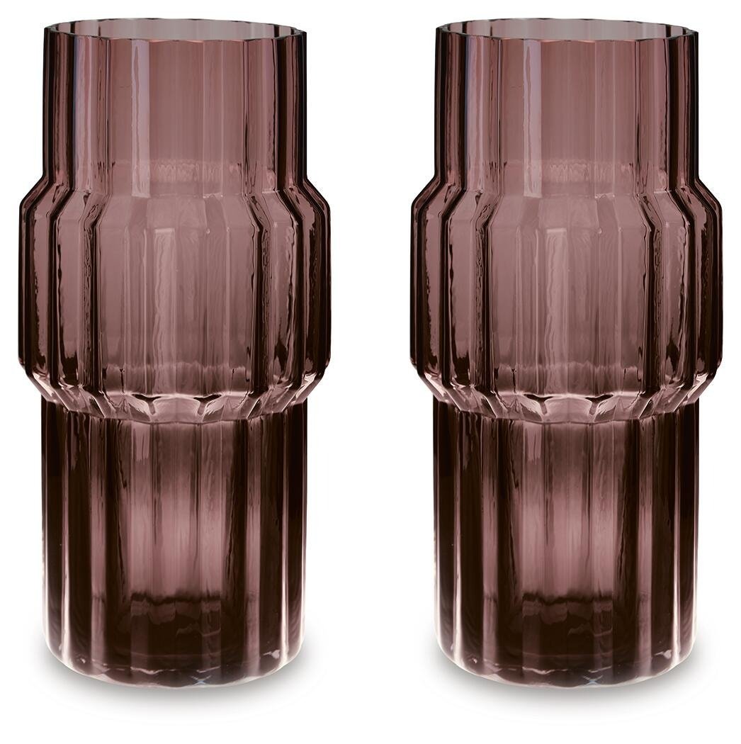 Dorlow 14-Inch Vase Set of 2 in Mauve — Ashley Furniture official alternate studio set view view