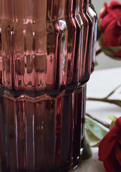 Dorlow 9-Inch Vase Set of 2 in Dark Mauve — Ashley Furniture detail view