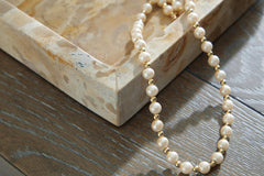 Edurton Marble Tray Set of 2 in Light Beige — Ashley Furniture detail view