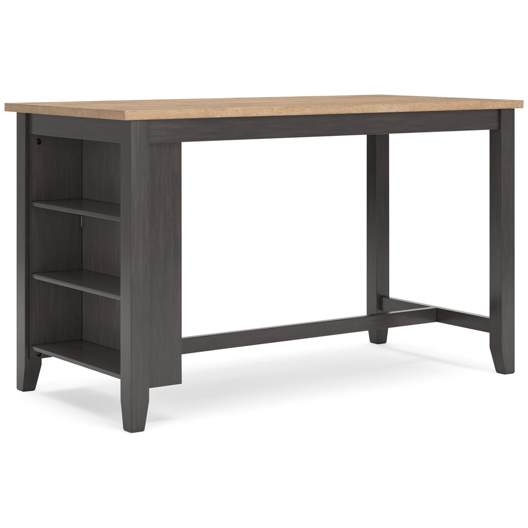 Gesthaven Counter Height Dining Table - Natural and Dark Brown - Front