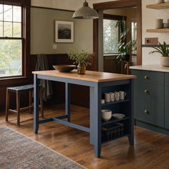 Gesthaven Counter Height Dining Table in Natural and Slate Blue styled in a Portland kitchen - Whats New Furniture