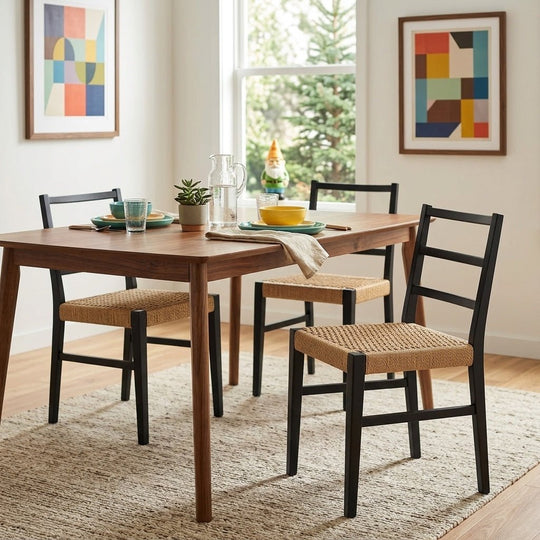 Isanti Dining Chair styled in a bright Portland mid-century modern interior - Whats New Furniture