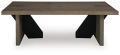 Kandinew Coffee Table straight-on view of the 54 inch oak top - Whats New Furniture Portland OR
