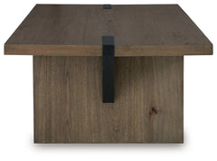 Kandinew Coffee Table side profile in glazed oak - Ashley coffee table - Whats New Furniture Portland OR