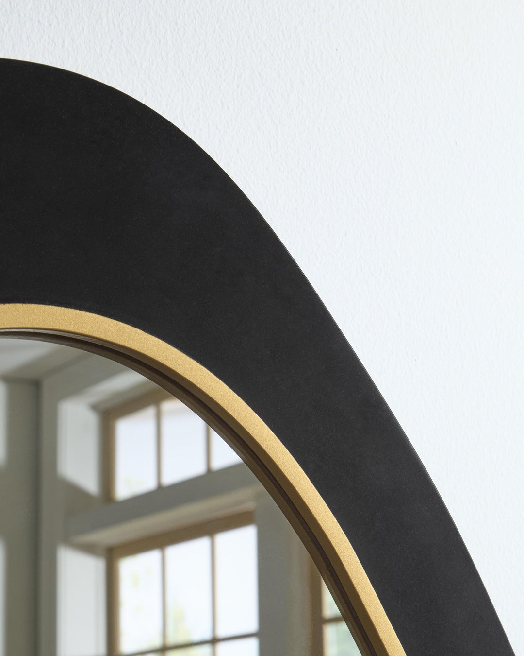 Kierlock Accent Mirror in Black/Gold Finish — Ashley Furniture detail view