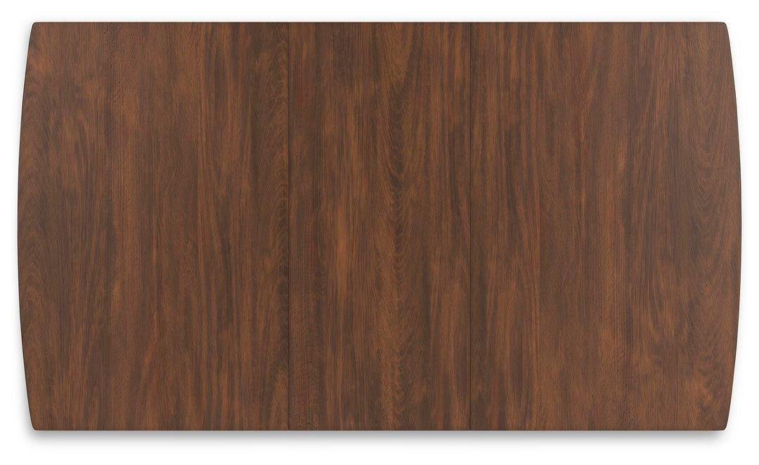 Lyncott Extension Dining Table top view of the mango wood veneer surface - Whats New Furniture Portland OR
