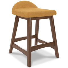 Lyncott Counter Height Bar Stool - Mustard - Whats New Furniture - Portland, Oregon