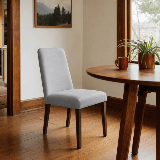 Lyncott Dining Chair in Grey styled in Portland dining room - Whats New Furniture