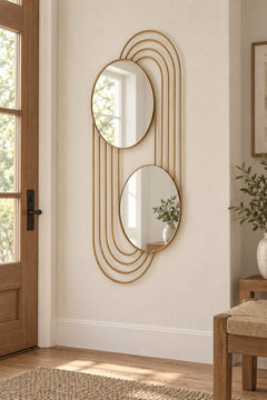 Warrenley Accent Mirror in Gold Finish styled in a Portland home — lifestyle view
