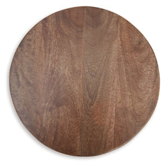 Joville Accent Table in Brown top-down view - accent table by Ashley - Whats New Furniture Portland OR