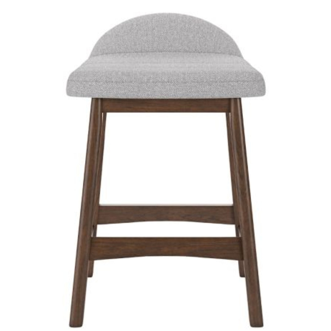Lyncott Counter Height Bar Stool in Light Grey front view - counter height bar stool by Ashley - Whats New Furniture Portland OR