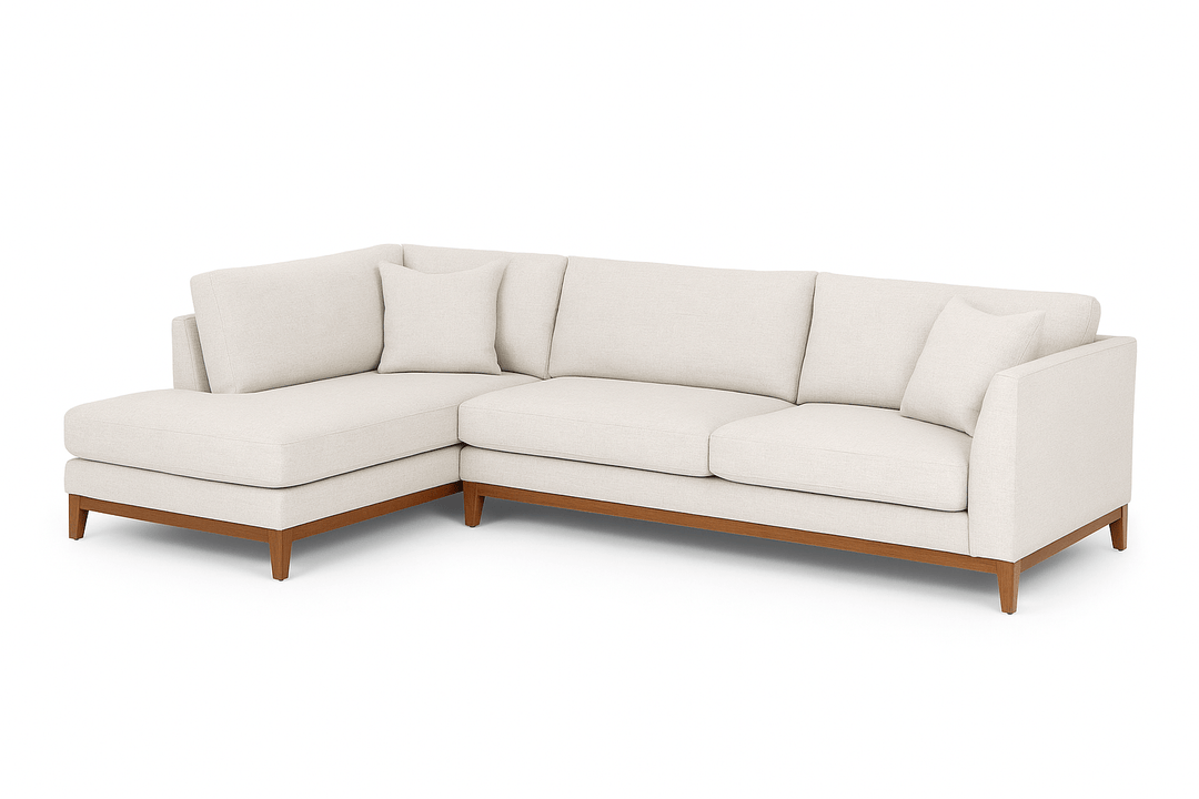 Aspen Open Chaise Sectional in Avenger Pumice back view - open-chaise sectional sofa by Stanton - Whats New Furniture Portland OR