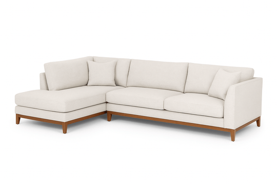 Aspen Open Chaise Sectional in Avenger Pumice back view - open-chaise sectional sofa by Stanton - Whats New Furniture Portland OR