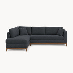 Aspen Open Chaise Sectional in Brisbane Indigo, left-hand chaise - studio front view - Stanton - Whats New Furniture Portland OR