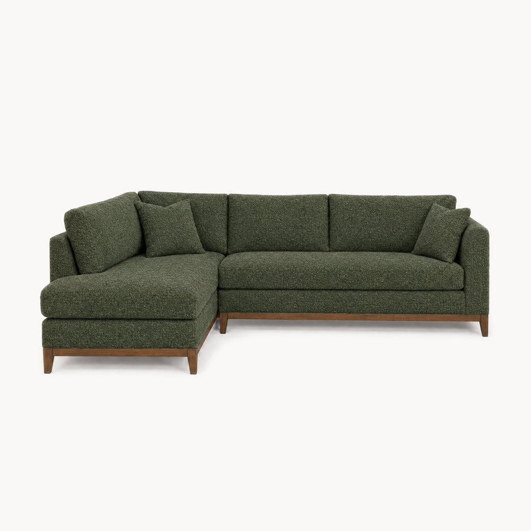 Aspen Open Chaise Sectional in Eureka Ireland, left-hand chaise - studio front view - Stanton - Whats New Furniture Portland OR