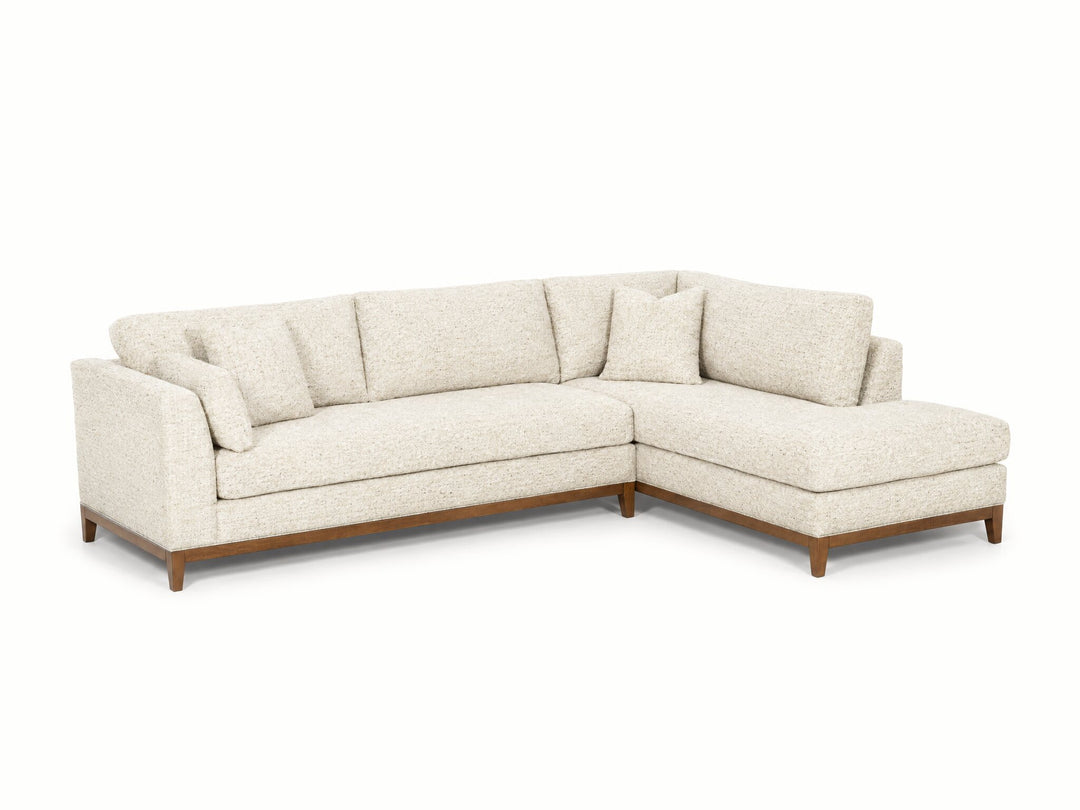 Aspen Open Chaise Sectional in Phat Cream, right-hand chaise - studio three-quarter view - Stanton - Whats New Furniture Portland OR