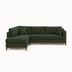 Aspen Open Chaise Sectional in Rio Spinach, left-hand chaise - studio front view - Stanton - Whats New Furniture Portland OR