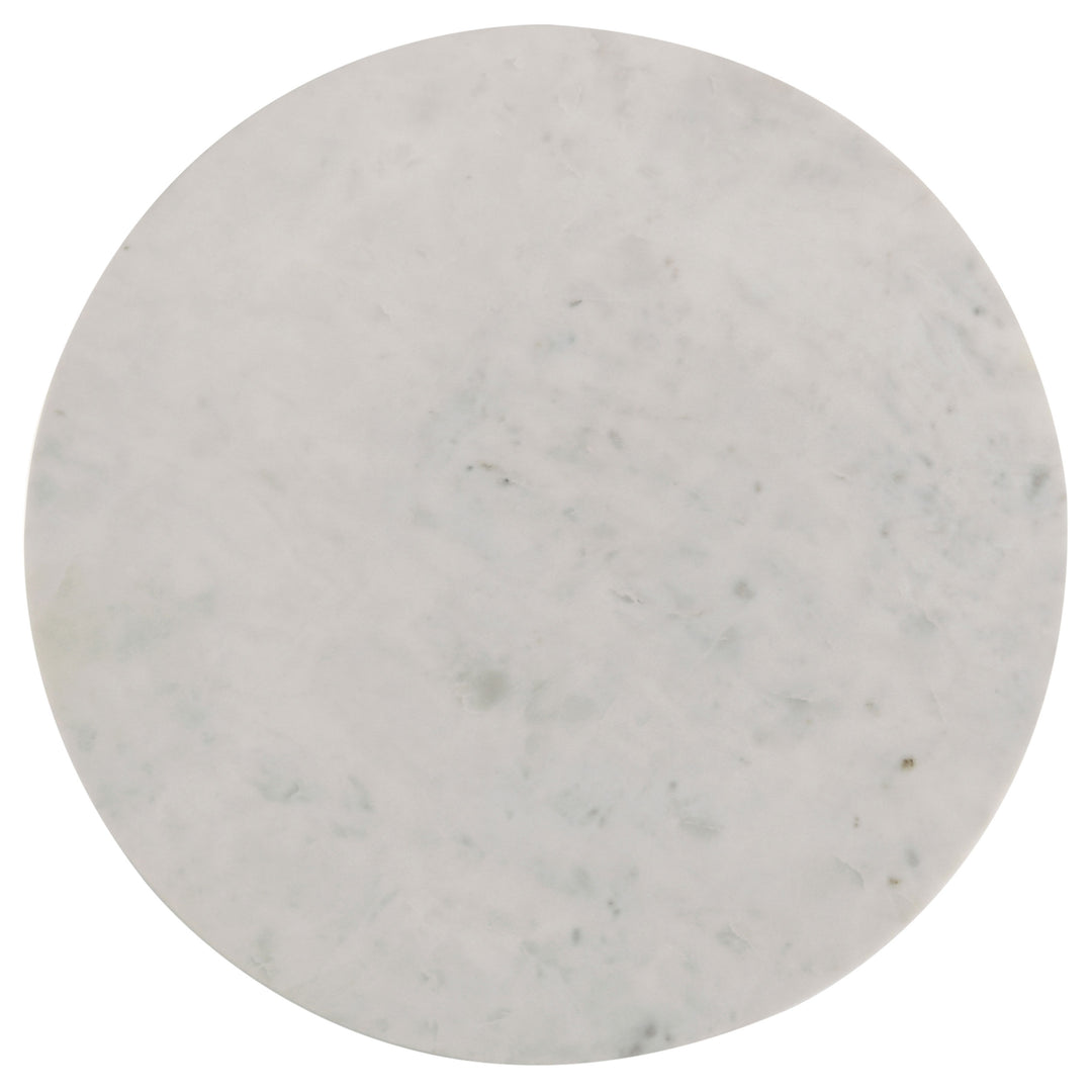 Astoria Round Genuine Marble Side End Table White - What&