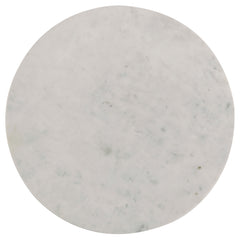 Astoria Round Genuine Marble Side End Table White - What&