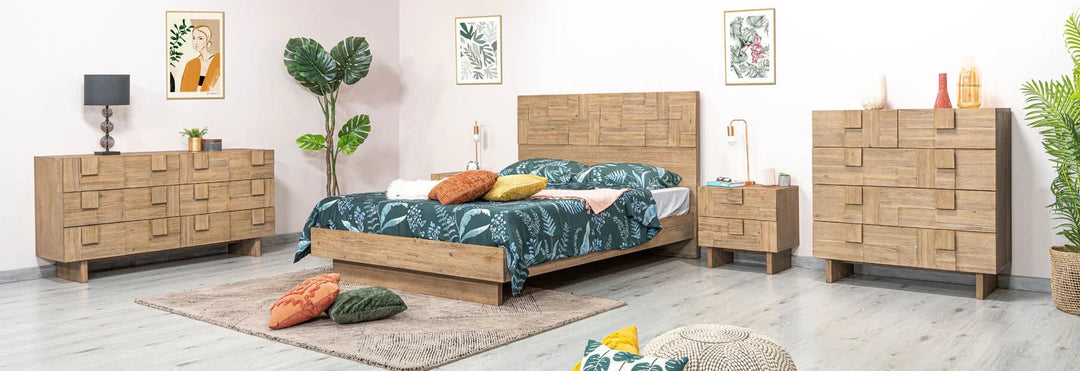 Atlantis King Bed Frame in Light Brushed Taupe fabric closeup - king geometric bed frame by LH Imports - Whats New Furniture Portland OR