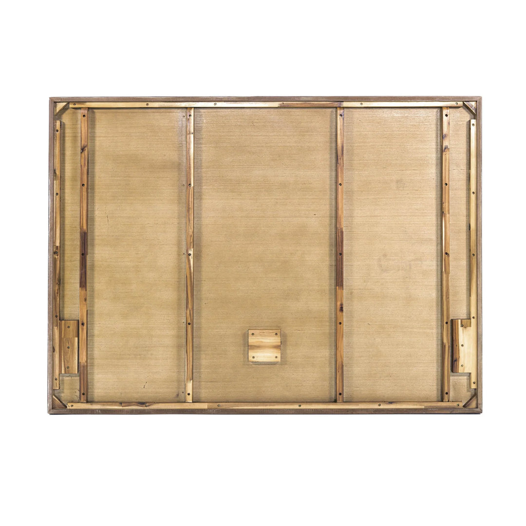 Atlantis King Bed Frame in Light Brushed Taupe lifestyle setting - king geometric bed frame by LH Imports - Whats New Furniture Portland OR