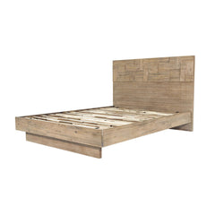 Atlantis Queen Bed Frame in Light Brushed Taupe side angle - queen bed frame by LH Imports - Whats New Furniture Portland OR