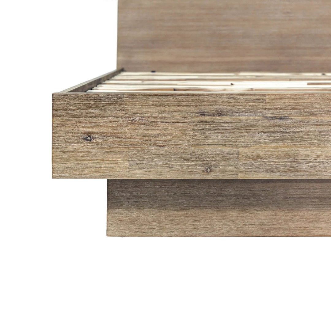 Atlantis Queen Bed Frame in Light Brushed Taupe footboard front detail - queen bed frame by LH Imports - Whats New Furniture Portland OR
