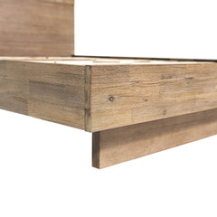Atlantis Queen Bed Frame in Light Brushed Taupe footboard side detail - queen bed frame by LH Imports - Whats New Furniture Portland OR
