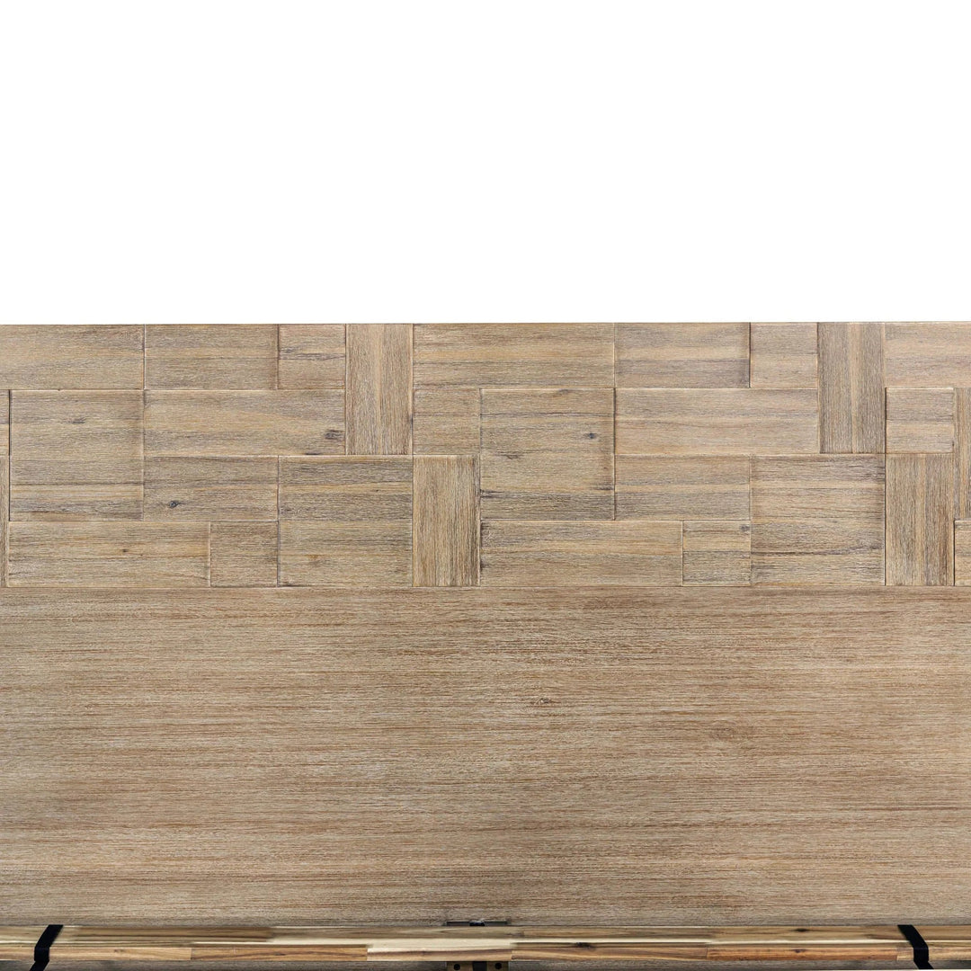 Atlantis Queen Bed Frame in Light Brushed Taupe headboard detail - queen bed frame by LH Imports - Whats New Furniture Portland OR