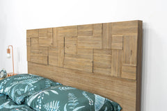 Atlantis Queen Bed Frame in Light Brushed Taupe headboard room detail - queen bed frame by LH Imports - Whats New Furniture Portland OR