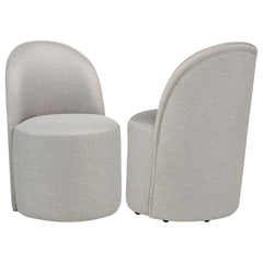 Aubrey Upholstered Barrel Dining Side Chair Beige (Set of 2) - What&