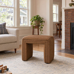 Augustine Ottoman in Maestro Cigar styled in a Portland home - Whats New Furniture