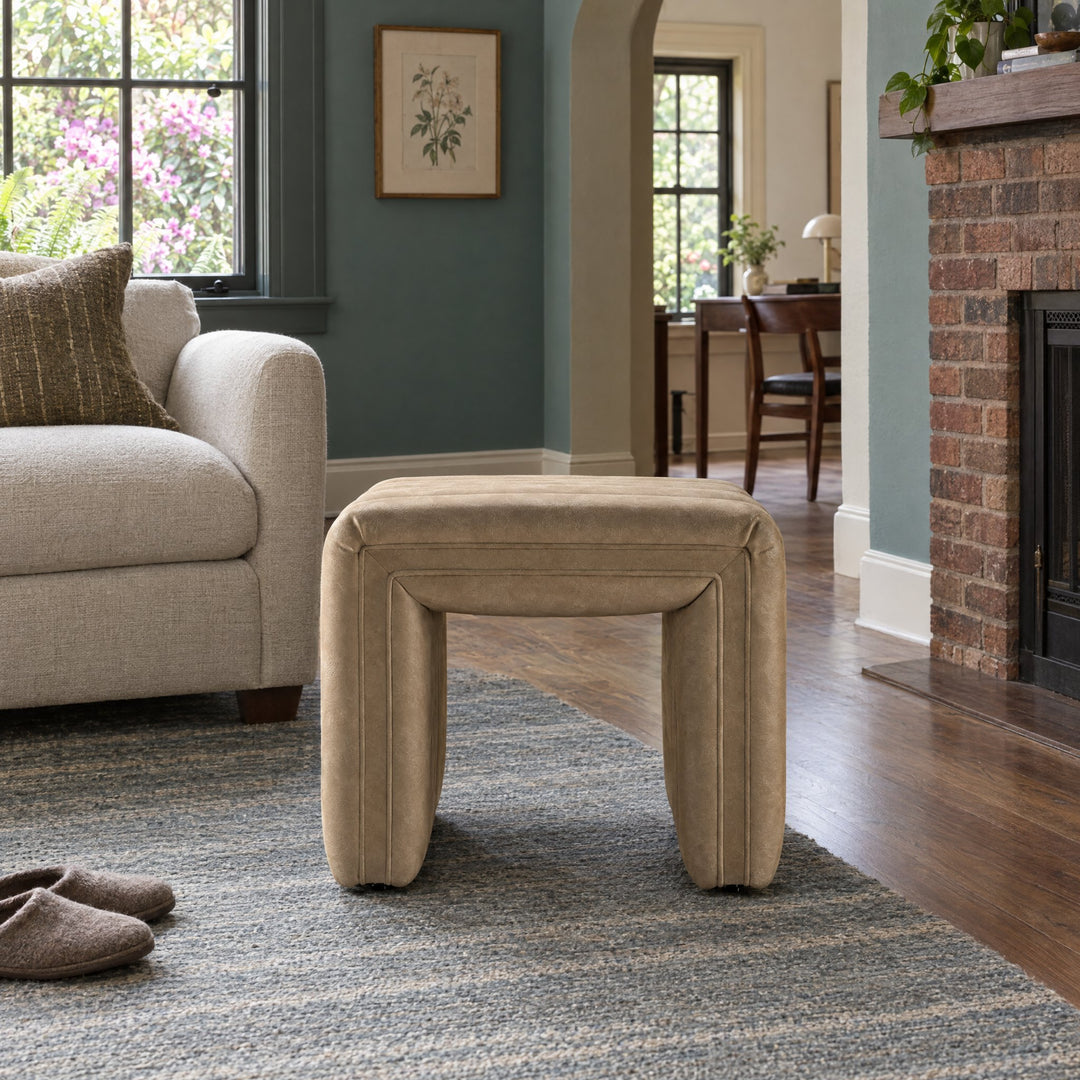 Augustine Ottoman in Palermo Drift styled in a Portland home - Whats New Furniture