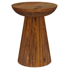 Aureo Round Solid Wood Accent Side Table Wild Honey - What&