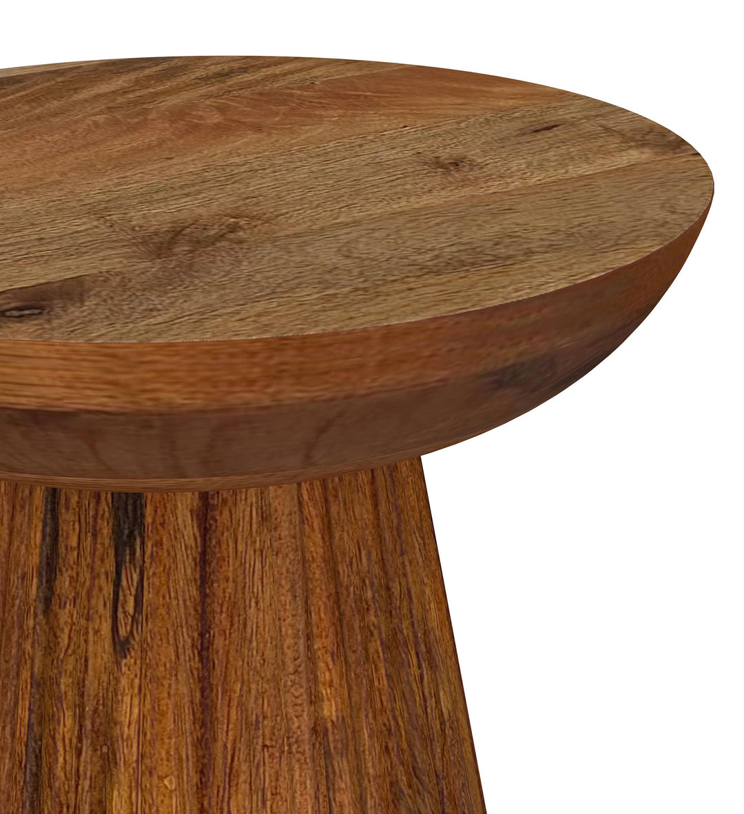 Aureo Round Solid Wood Accent Side Table Wild Honey - What&