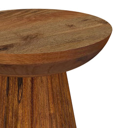 Aureo Round Solid Wood Accent Side Table Wild Honey - What&