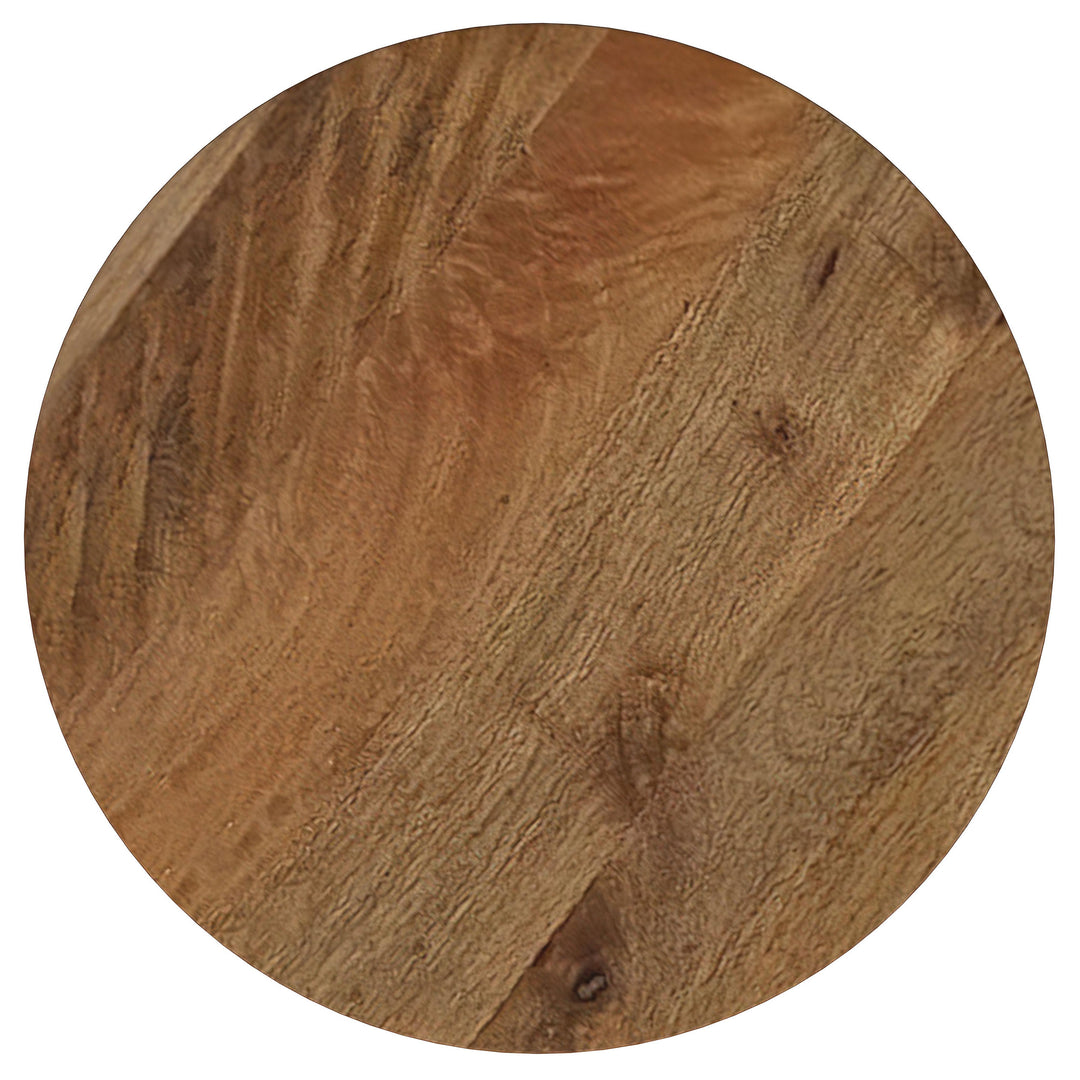 Aureo Round Solid Wood Accent Side Table Wild Honey - What&