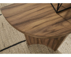 Austanny Sofa Table in Warm Brown tabletop detail - sofa table by Ashley - Whats New Furniture Portland OR