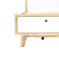 Ava King Bed Frame in White/Natural Brushed alternate angle - king storage bed frame by LH Imports - Whats New Furniture Portland OR