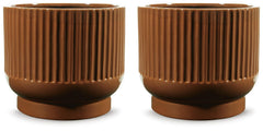 Avalyah 8-Inch Vase Set of 2 in Burnt Umber — Ashley Furniture official alternate studio set view view