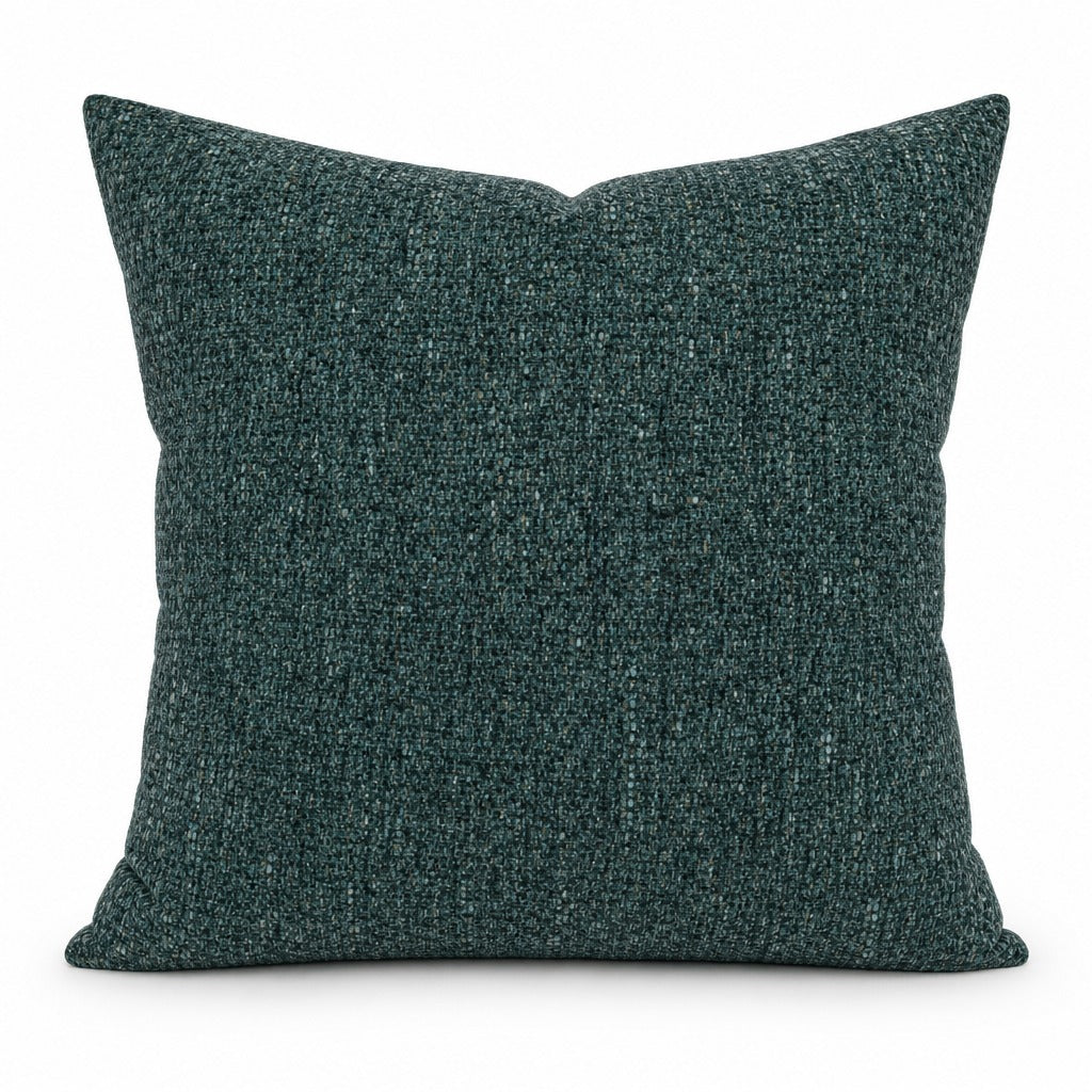 Azzaro Make Waves teal chenille throw pillow front view by Decor Fifty-Five - Whats New Furniture Portland OR