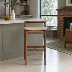 Baden Bar &amp; Counter Stool in Alcala Wheat / Sienna Brown / Sonoma Coco / Bar styled in a Portland home - Whats New Furniture