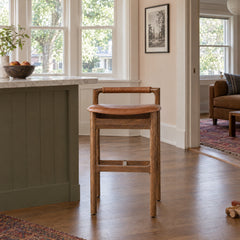 Baden Bar &amp; Counter Stool in Haven Tobacco / Lamont Nettlewood / Bar styled in a Portland home - Whats New Furniture